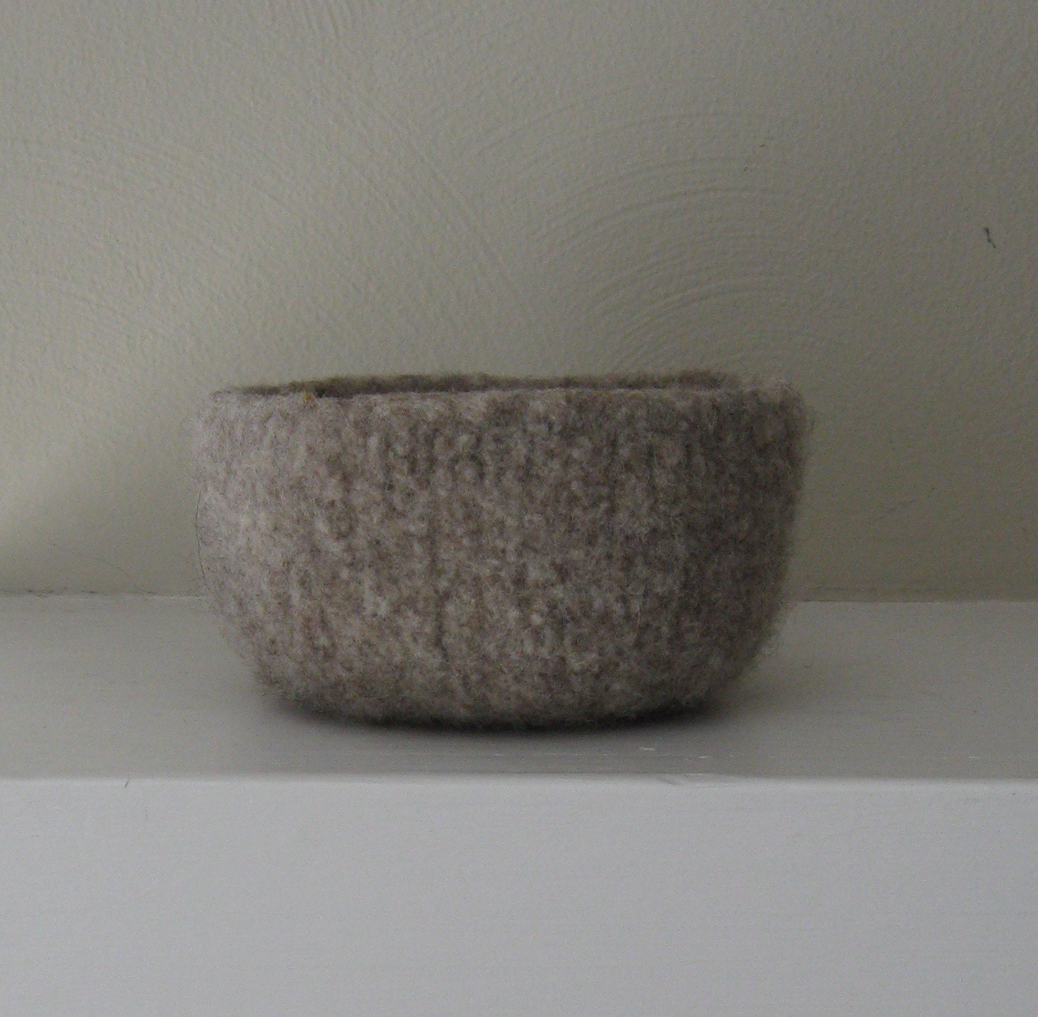 Felted Wool Eco Bowl in Medium Grey Heather - Waldorf - In Stock - Ready to Ship