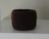 Dark Chocolate Bowl - Felted - In Stock - Ready to Ship