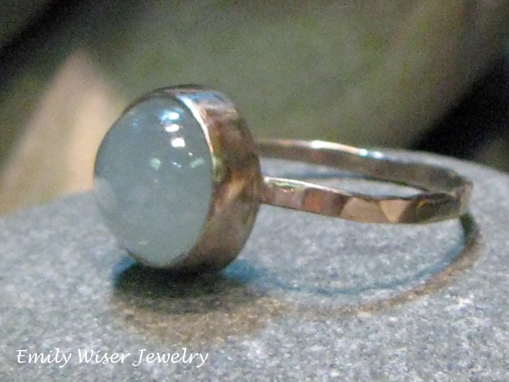 Alternative Engagement Ring, Aquamarine, 14K White Gold