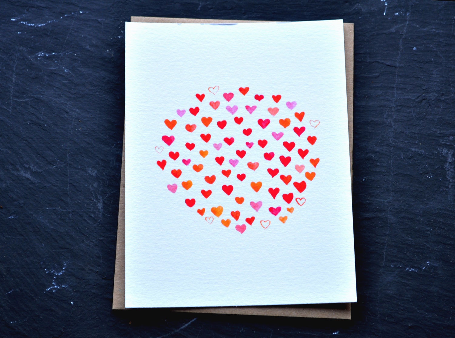 tiny hearts notecard