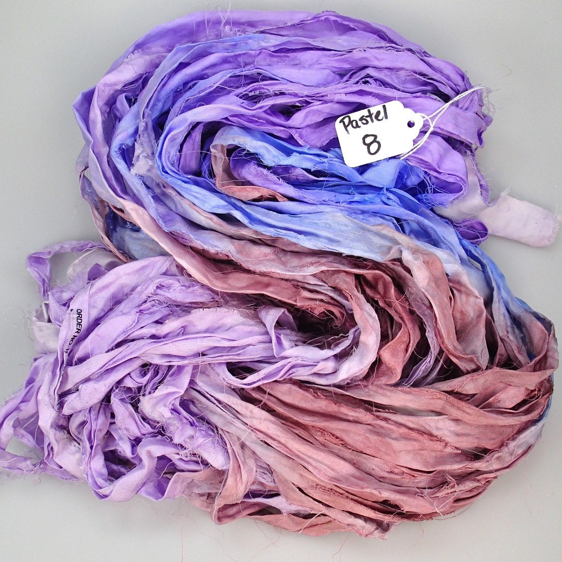 Recycled Silk Sari Ribbon River of Pastel HUGE PREMIUM skein