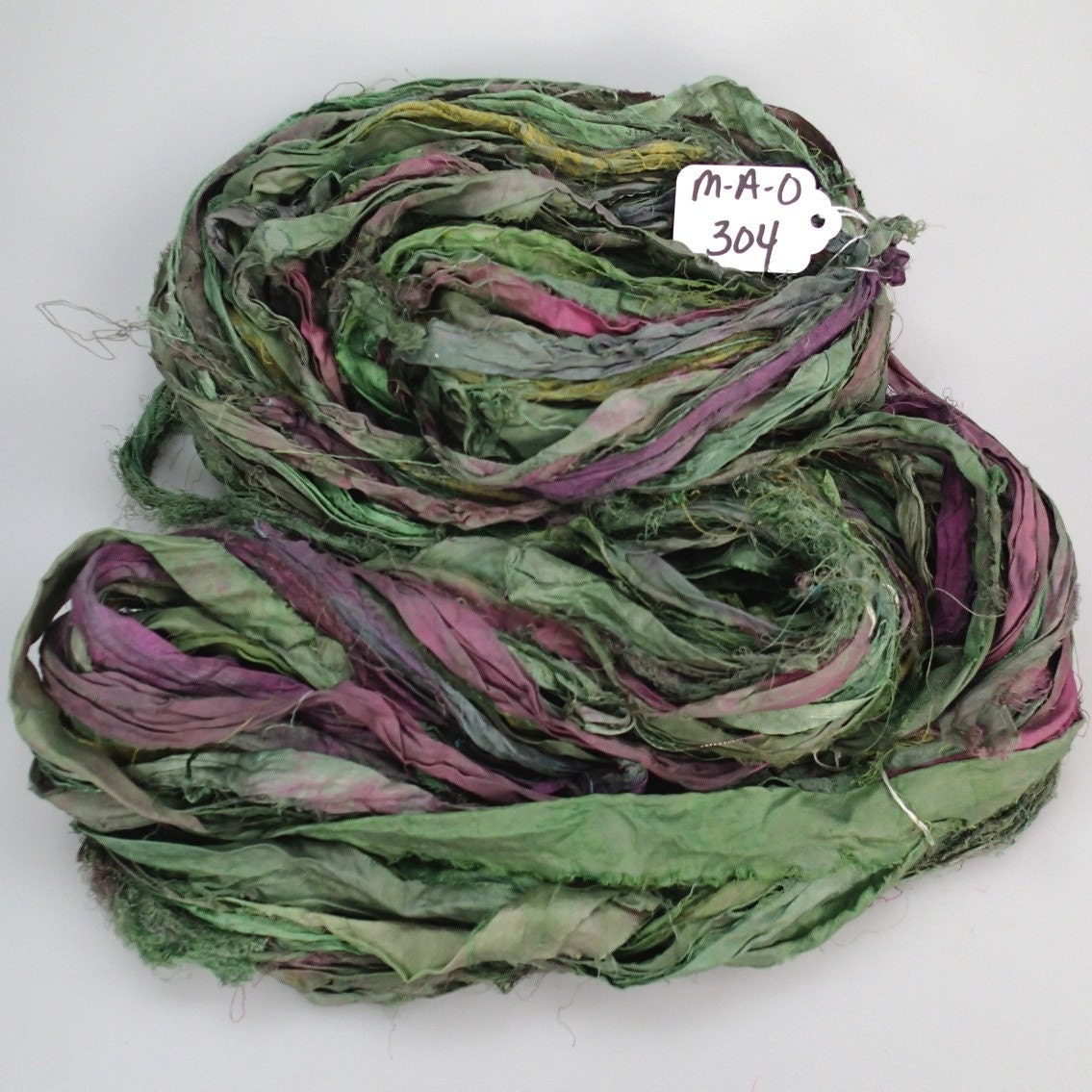 Recycled Silk Sari Ribbon called Mountain Meadows HUGE skein