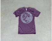 Tshirt for men - full moon print on heather plum mens t shirt - gift for him / fathers day - mens fashion - My Moon, My Man