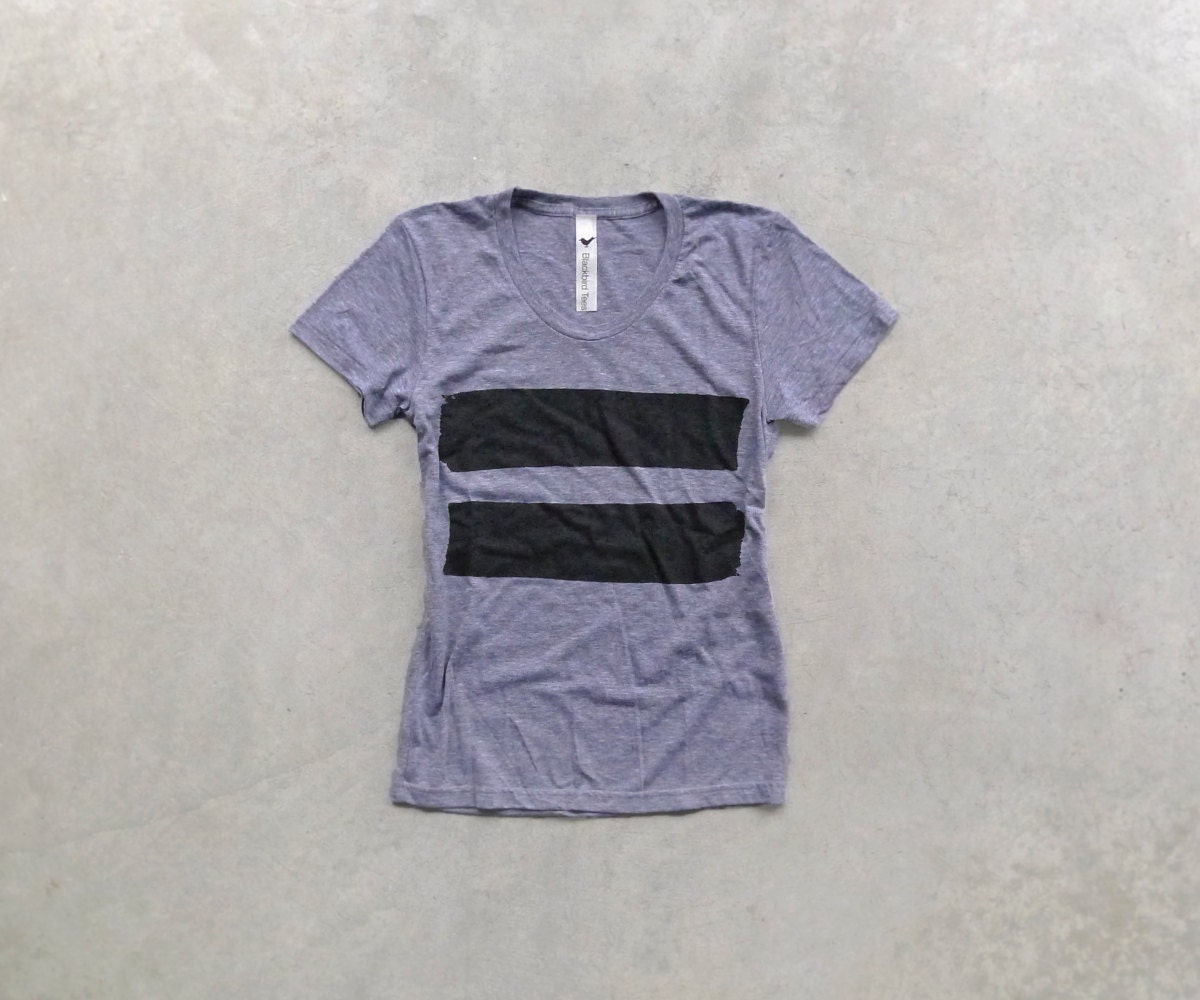 Equal. womens tshirt. anti-bullying shirt. equal sign on tri-blend gray t shirt. women fashion. for her
