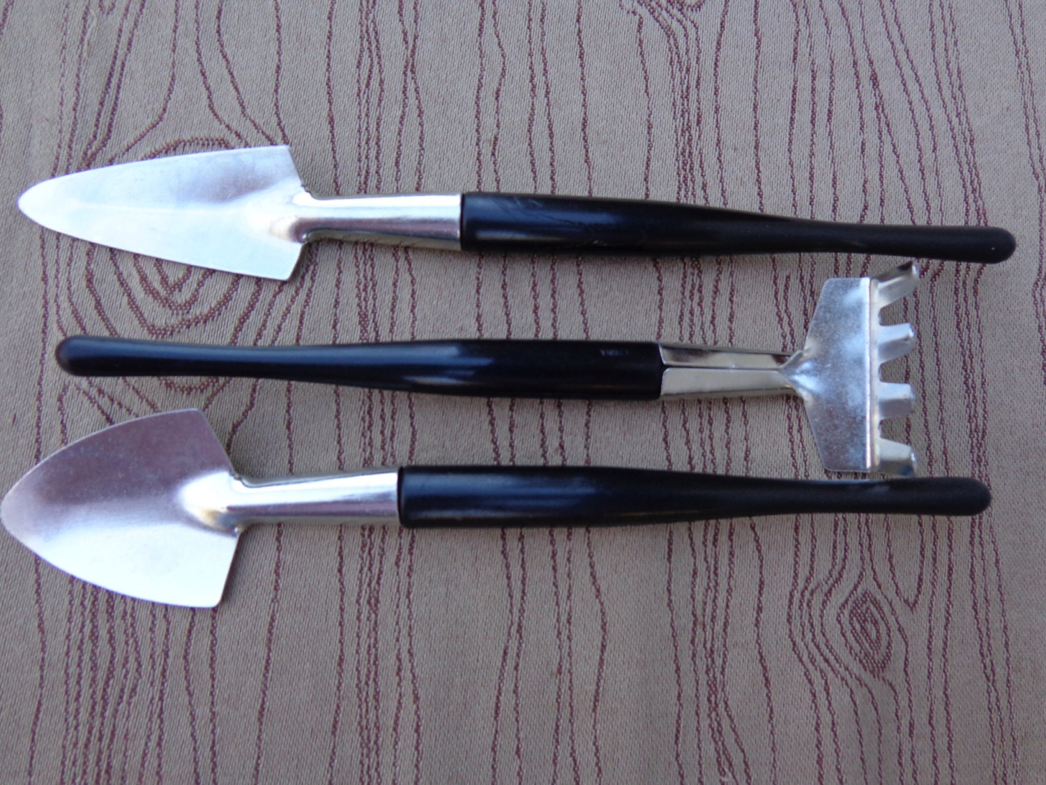 Llliputian Miniature  Terrarium Landscape Fairy Bonasi  Zen Garden Tools Rake Shovel Spade Trio Fung Shui