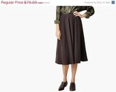 SALE - Vintage Brown Wool Circle Skirt