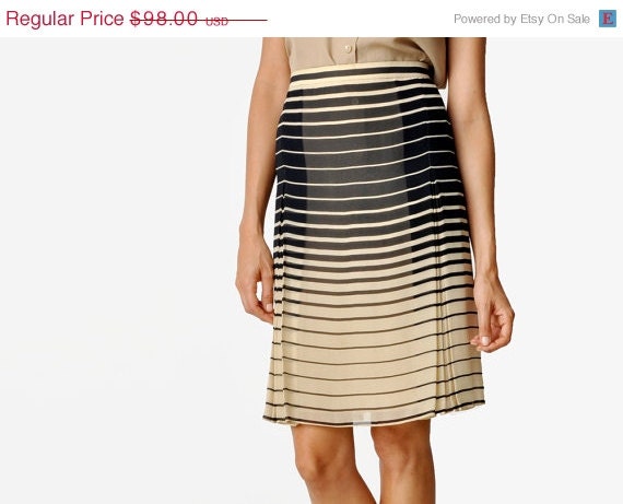 SALE - Vintage Bill Blass Stripped Chiffon Skirt