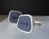 Tartan - Lavender Blue Cufflinks -  Square Silver Cufflink - Mens Jewellery UK