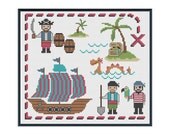 Cute Pirates Cross Stitch Pattern Instant Download