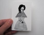tiny portrait series no.19 - original goauche sketch - artwork