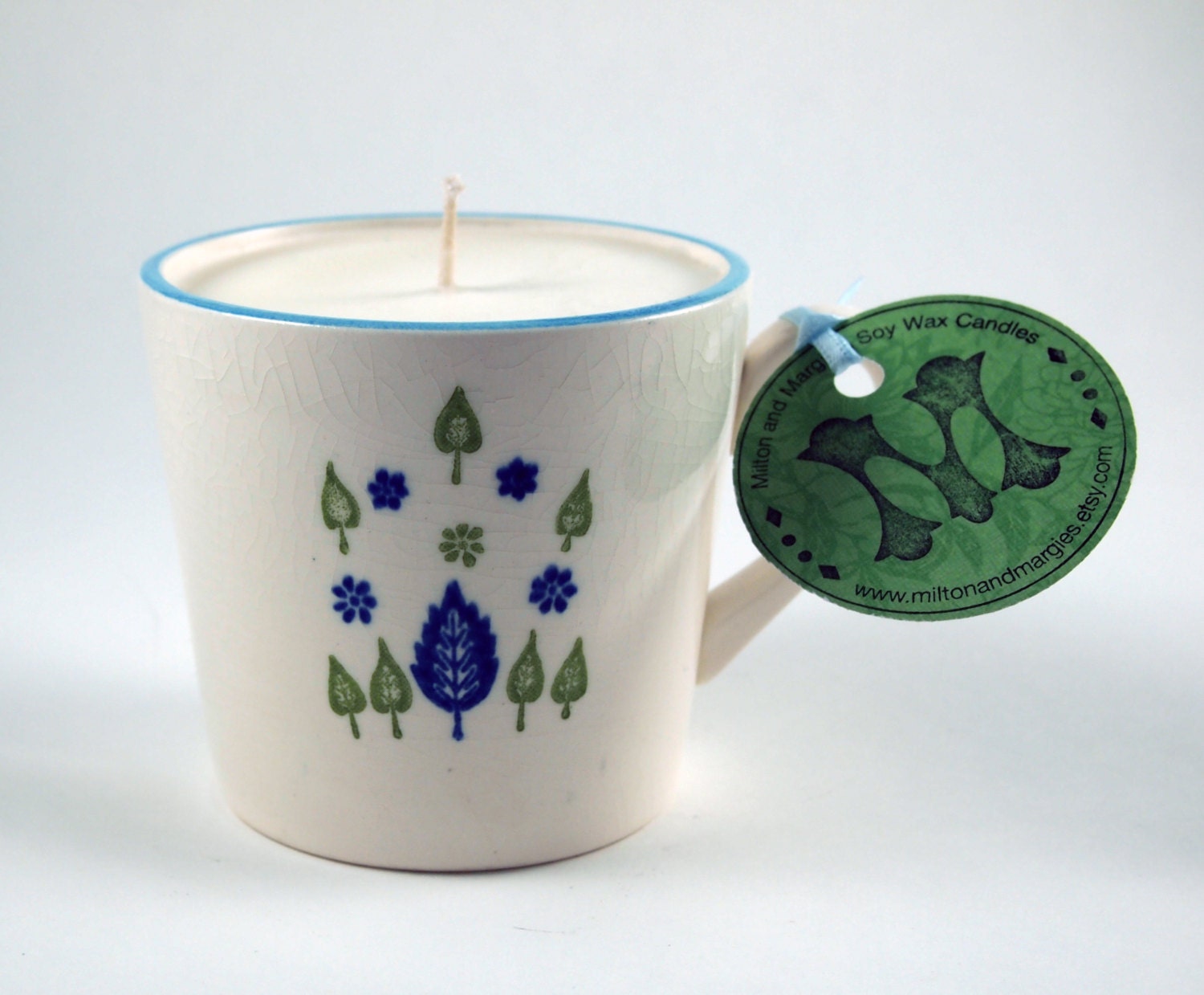 White Ginger with Amber Soy Wax Candle in a Reused Mug