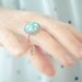 Toadstool and Moissanite Gemstone Leaf Charm Storybook Ring - 14kt Gold, Silver, Enameled