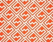 Bridesmaid Clutch / SALE and FREE SHIPPING / Foldover Clutch / Shakes Premier Prints / Gift Idea / Tangelo (Tangerine Orange) & White