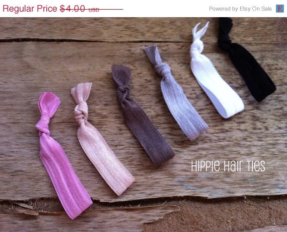 40% OFF SUPER SALE New Hippie Hair Ties - You Pick 6 Colors - Ships Free With Any Other Purchase