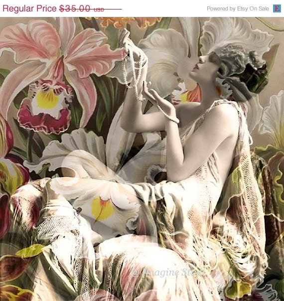 ON SALE Art, Photography, Portrait, Woman Portrait,  Fine Art Print, Giclee Archival Print, Photomontage, Collage, Painted Photographs,