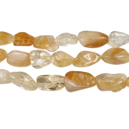 15-20mm Genuine Citrine Irregular Nugget Gemstone Beads - 10Pcs