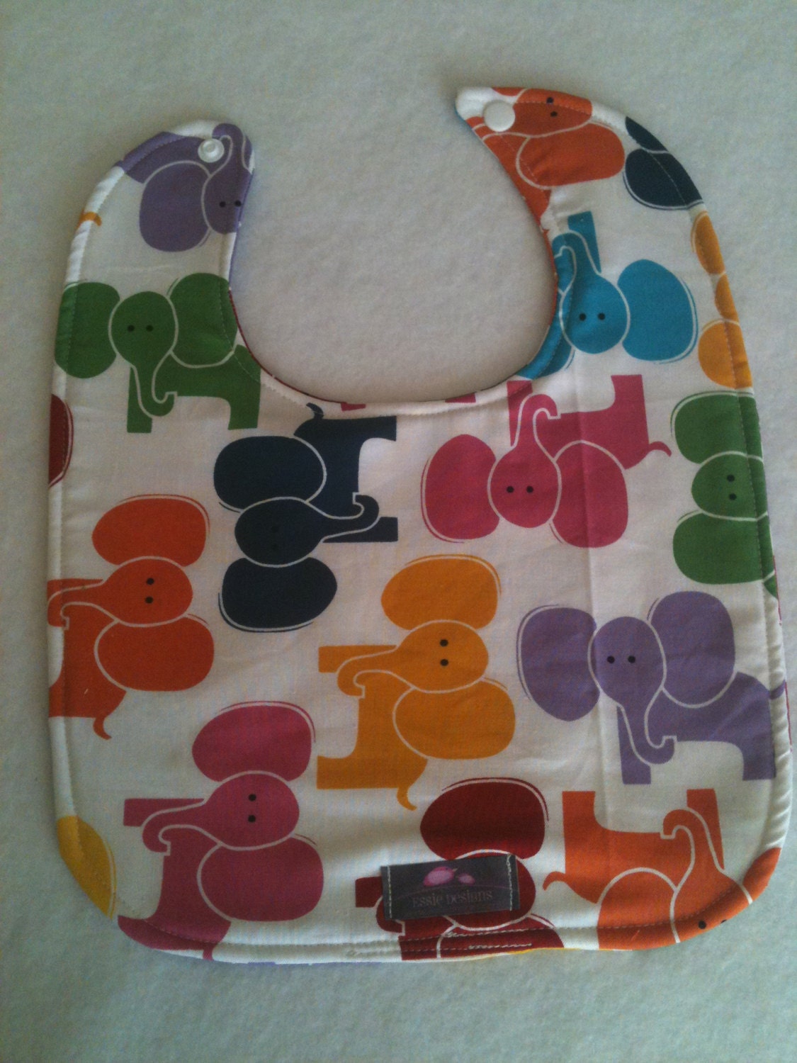 Baby Bib- Circus Elephants 10 x 12.5