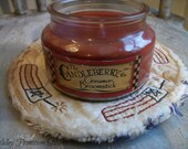 Americana, Patriotic, Firecracker, Primitive, Candle Mat, Hand Stitched
