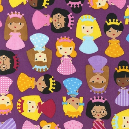 1 yard Jewel Purple Girl Friends Princess by Ann Kelle Fabric by Robert Kaufman