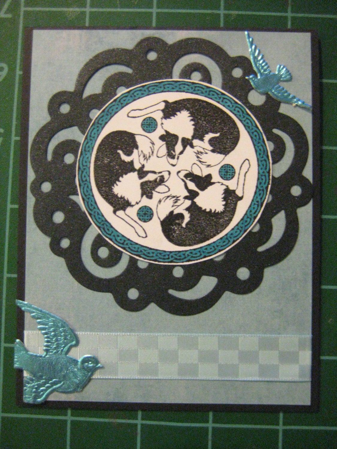 Celtic Collies, Set of 5 cards with Envelopes, Border Collie, Australian Shepherd, Aussie, Collie, Shepherd Celtic Knots
