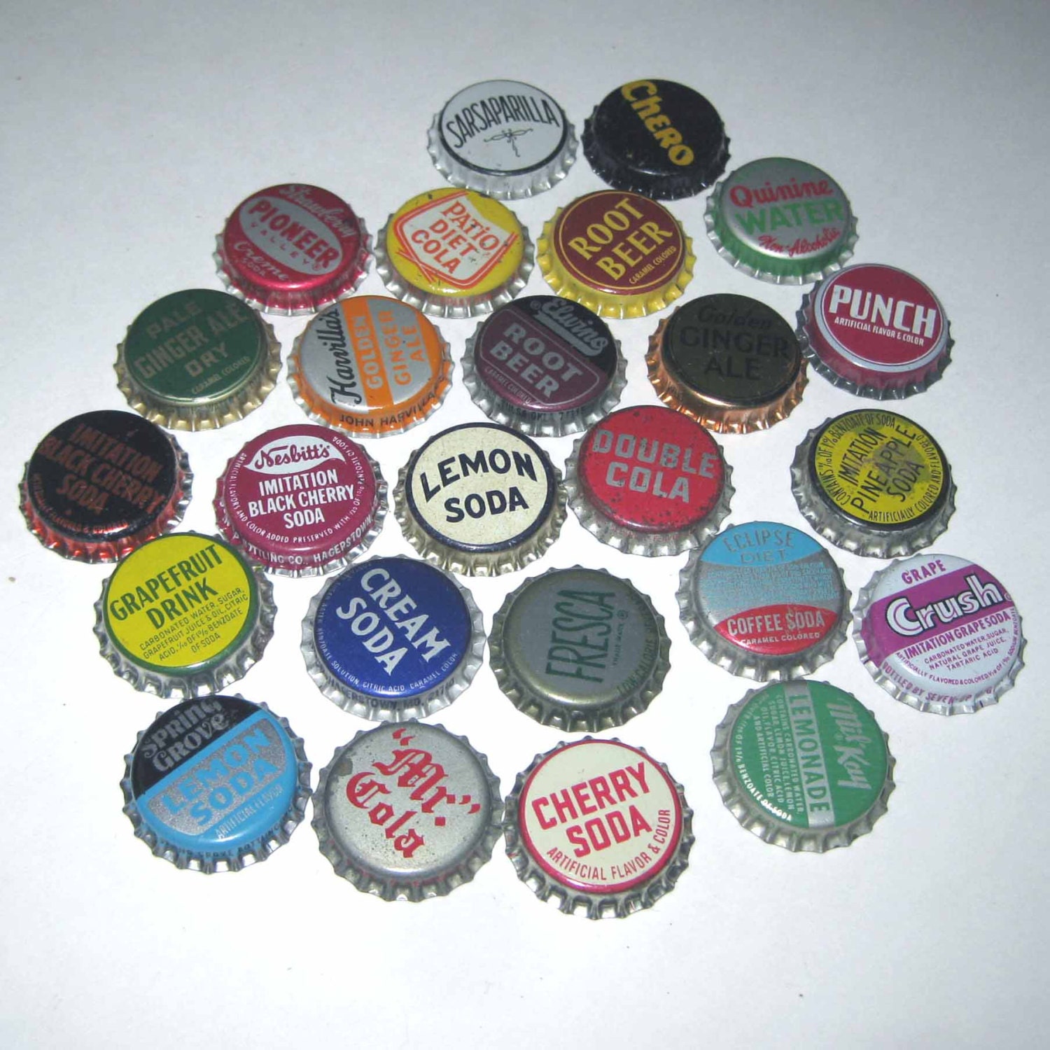 Vintage Assorted Bottle Caps with Cork Lot D by grandmothersattic