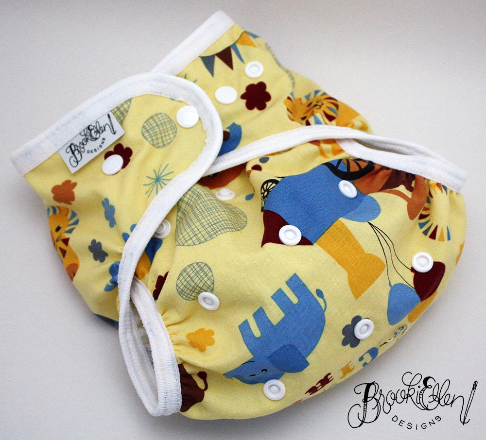 Waterproof diaper cover- Swim Vintage Zoo One Size Ready to Ship