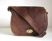 Leather Purse Messenger Handbag Cross Body Brown