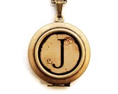 Vintage Alphabet Letter Locket - Monogram Initial Locket Necklace Jewelry
