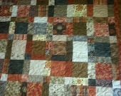 king size orange and brown quilt