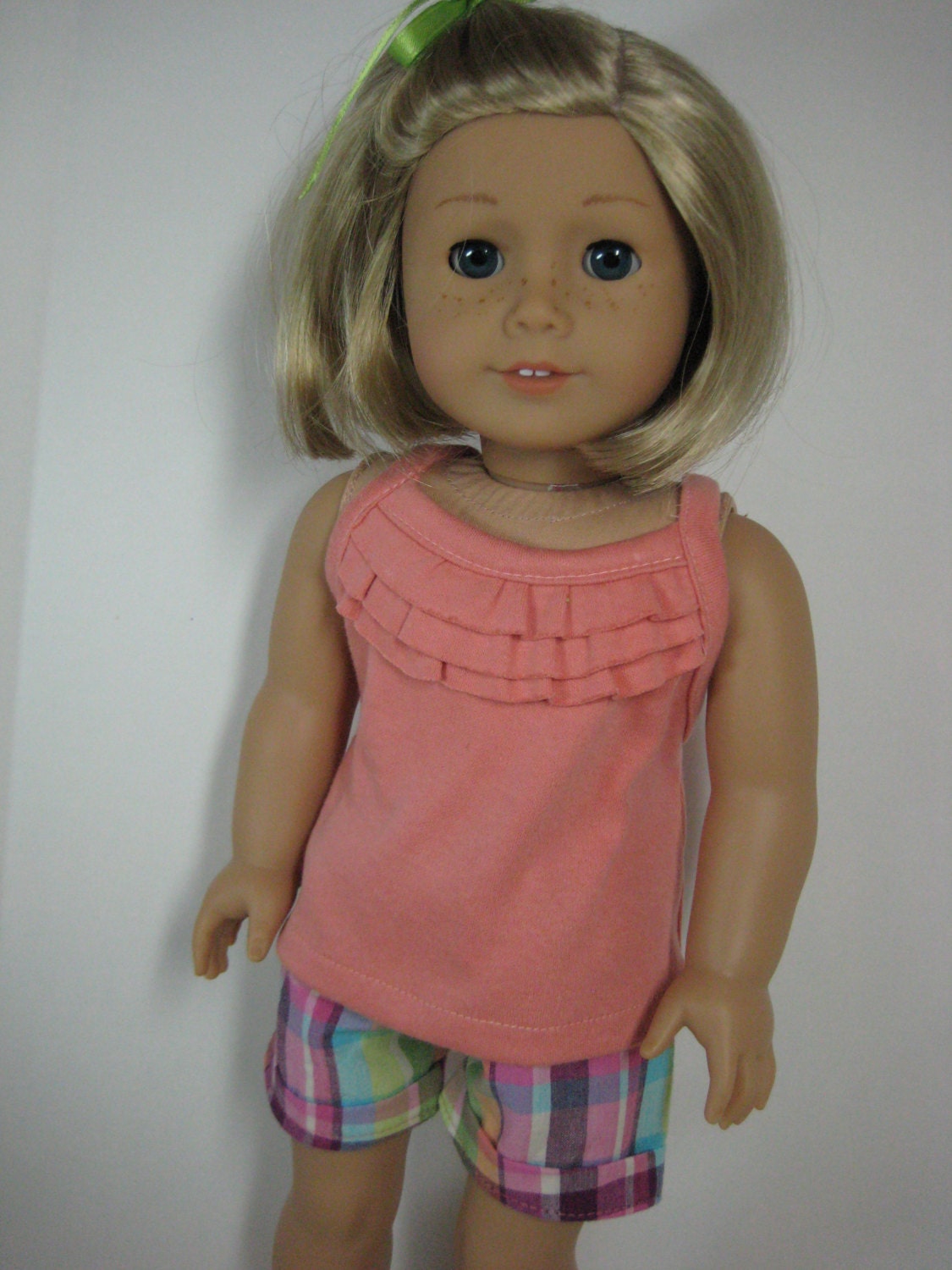 18  inch Doll Clothes American Girl Plaid Shorts Set