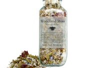 Woodland Moss - Rustic Bath - Sea Mineral Salts with Wood, Moss, Posies - Organic Bath Salts - Vegan Skin Care - Natural  Aromatherapy