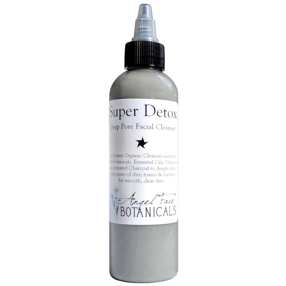 Super-Detox Deep Pore Facial Cleanser with Activated Charcoal and Argan Oil 2.35 oz - Natural and  Organic Skin Care