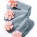 Grey and Peach Bridesmaid Clutch, Wedding Clutch Set of 5, Personalized Bridesmaid Gift,  Color Options