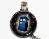 Fathers day gift ,Tardis Dr who  space galaxy pendant necklace, tardis Jewelry, Time Machine Police box Space, gift for men