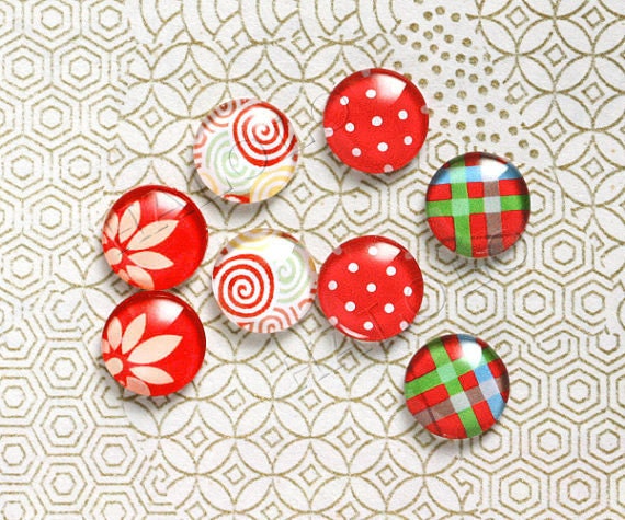 8pcs handmade assorted style round clear glass dome cabochons 12mm (12-94362)