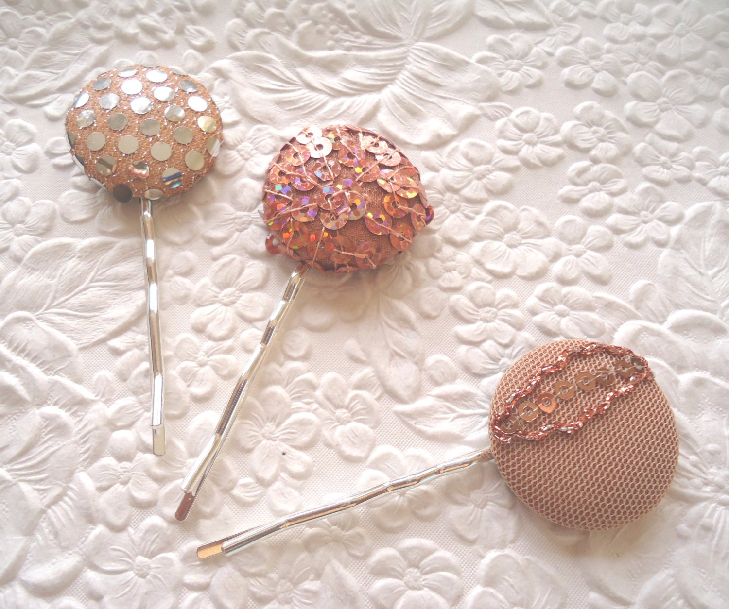 3 copper hairpins