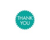 Thank You Mini Rubber Stamp (Wood Mounted), Petite Starburst Design