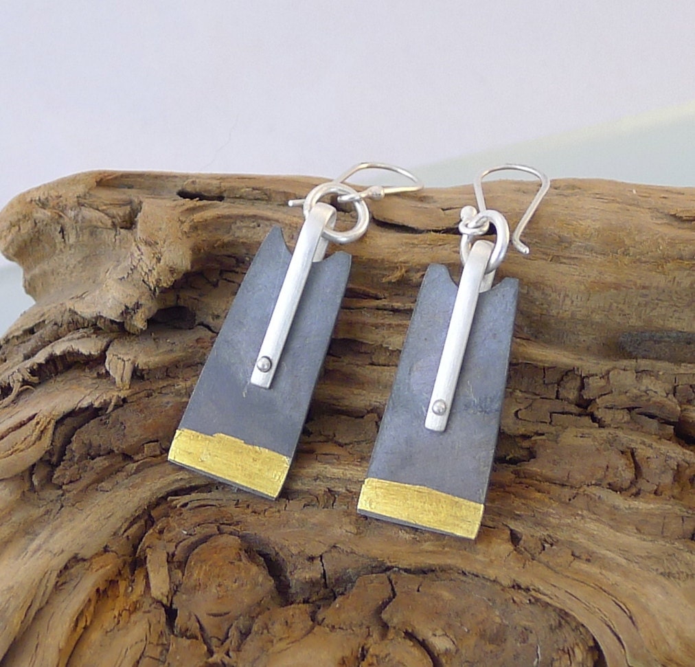 Keum Boo Sterling and 24k Gold Earrings - E1810