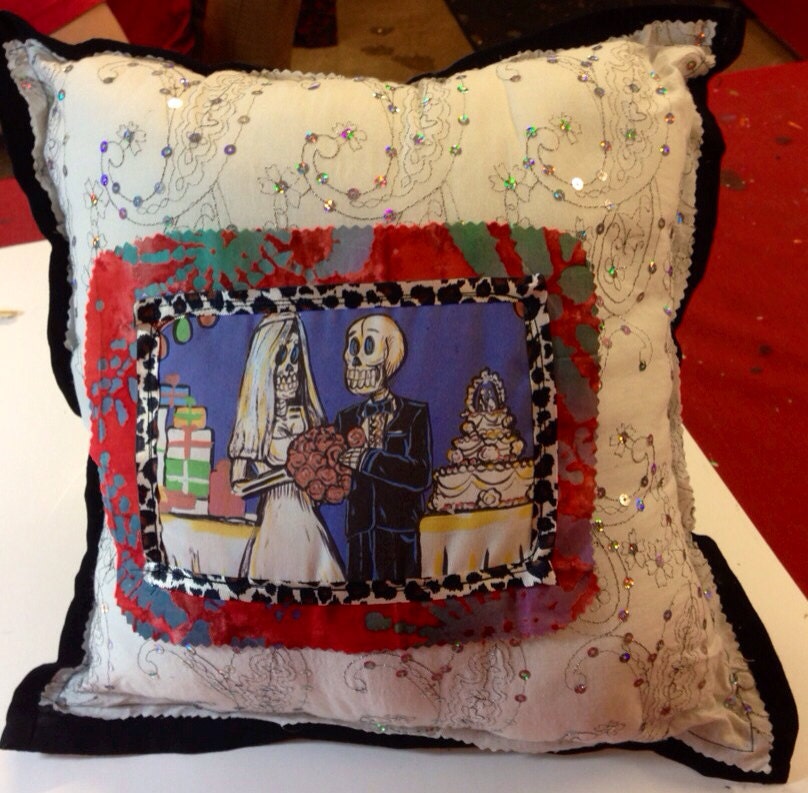 Dia de Los Muertos Sequin Pillow
