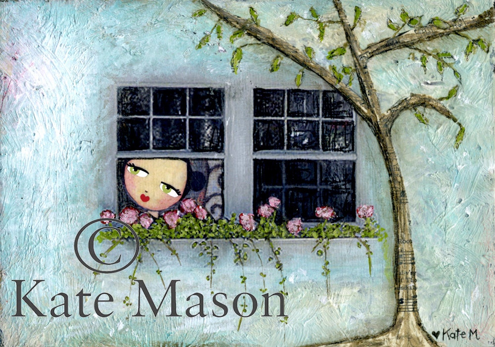 Girly PRINT Peeping Outside