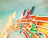 Carnival photography bold summer colors nursery art star  green yellow red blue vintage film photography