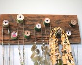 Green ombre wooden thread spool Rack