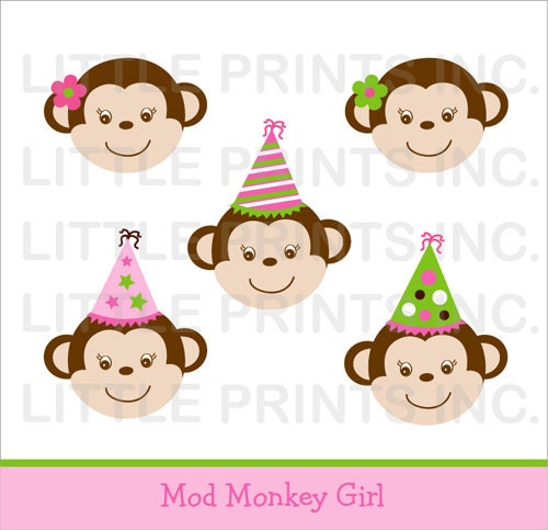 monkey clip art etsy - photo #11