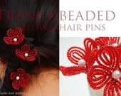 TUTORIAL - French beaded flower hair pin tutorial