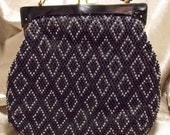 Vintage 1950s Glass Beaded Purse