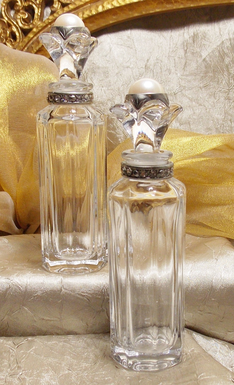 Vintage Crystal Perfume Bottles  Czech Republic