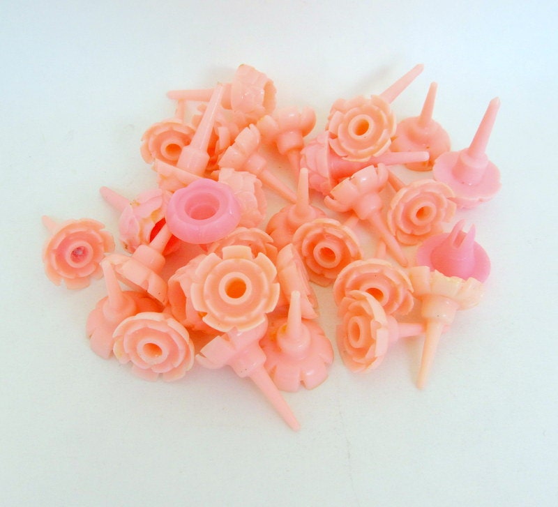 SALE Vintage Pink Birthday Candle Holders 1950's Set of 32