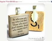 Moving Sale - Dr. Seuss Quote (Be Yourself)  - a pendant charm made from a Scrabble Game Tile game piece. Necklace chain sold separately