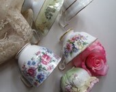 Vintage Floral Feminine Teacup Collection of Five