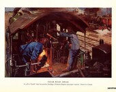 1949 Monmouth Castle Clear Road Ahead Railroad Lithograph Terence Cuneo